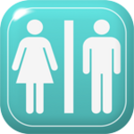 emergency"restroom search map" android application logo